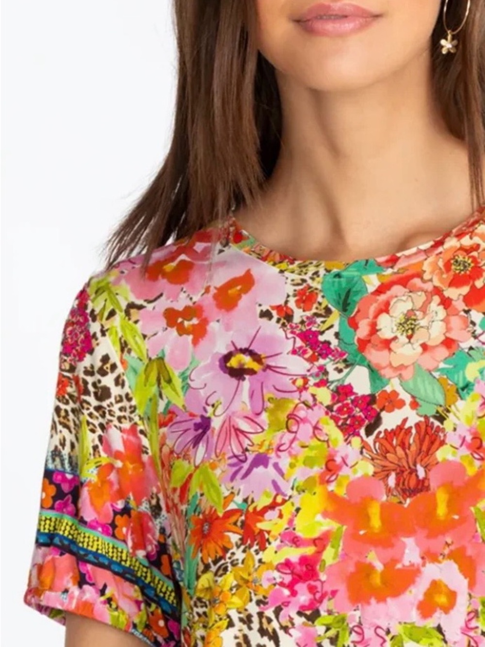 Johnny Was Puff Sleeve Tee in Wild Garden. Size XXL. EUC. - Picture 6 of 15